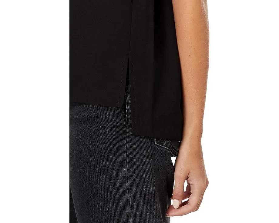 Топ English Factory с высоким воротником и плечевыми вставками