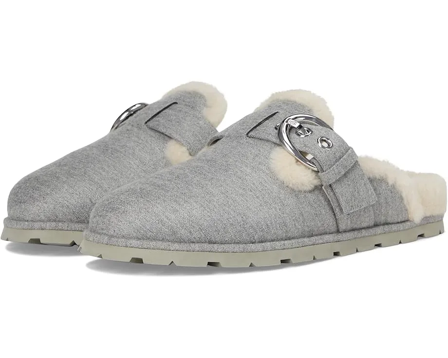 Stuart Weitzman Мюли Chrystie из овчины с большой пряжкой