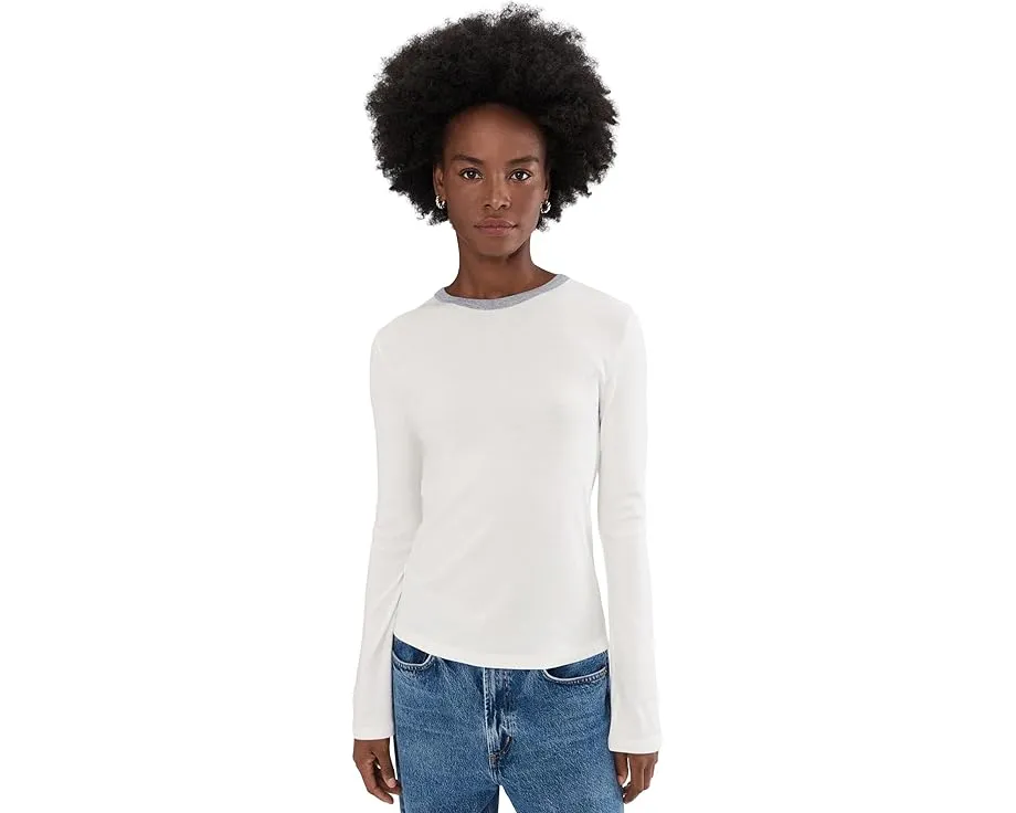 Vince футболка с длинным рукавом и контрастным воротником