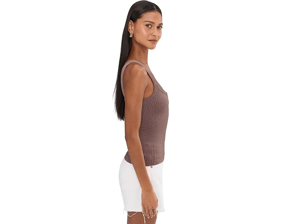 Топ Free People Clean Slate Henley без рукавов с планкой на пуговицах