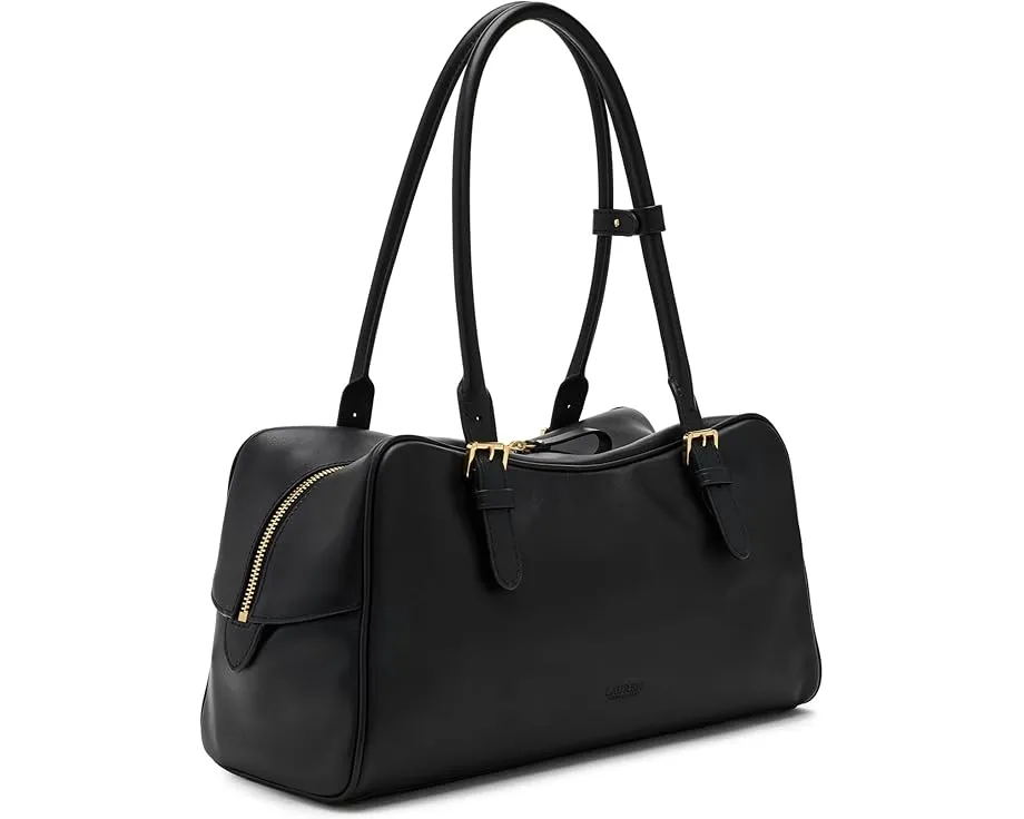 Большая сумка-сатчел Lauren Ralph Lauren из цельной кожи с молнией