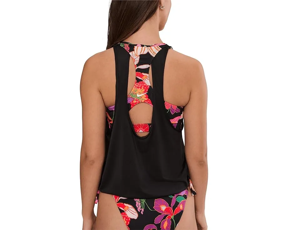 Танкини Nike Hot House Floral Layered с вырезом лодочкой и встроенным бюстгальтером