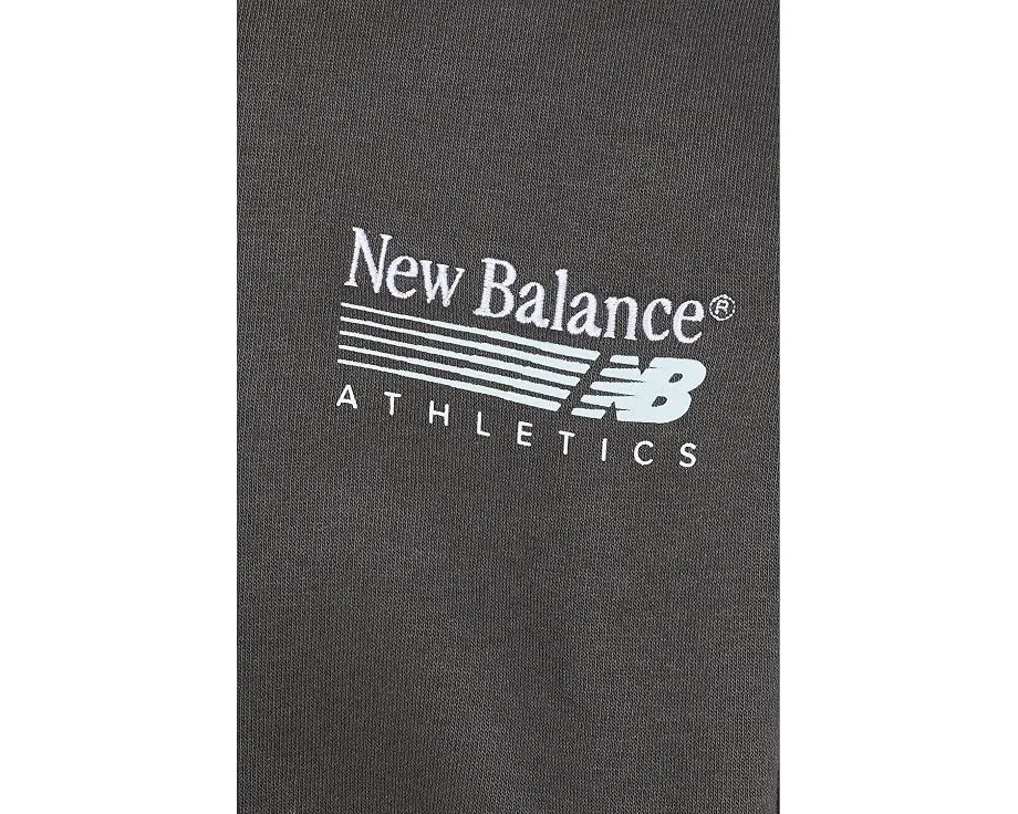 Флисовая кофта Trackside Fleece Crew New Balance черный оверсайз