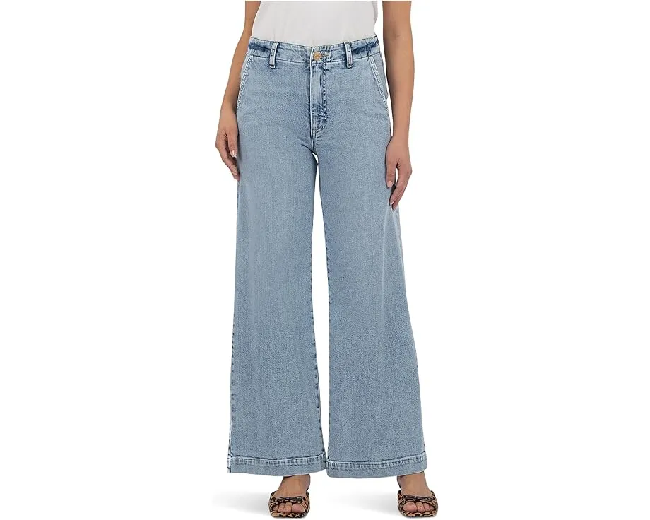 Джинсы KUT from the Kloth Jean с высокой посадкой и широкими штанинами с карманами как у брюк