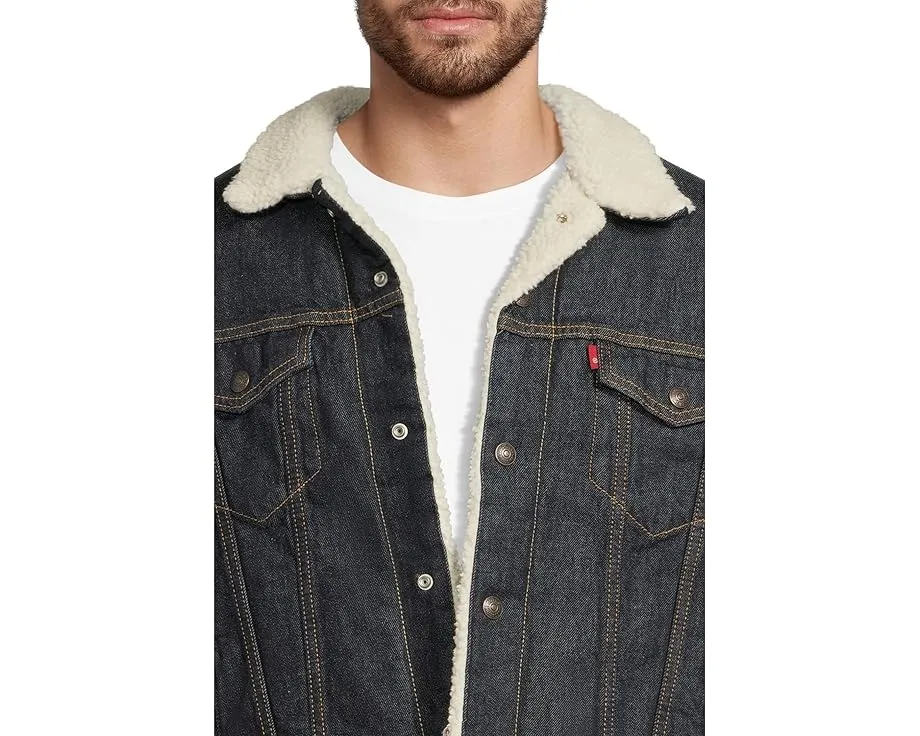 Джинсовая куртка Relaxed Fit Plaid Trucker с подкладкой из искусственного меха Levi's®