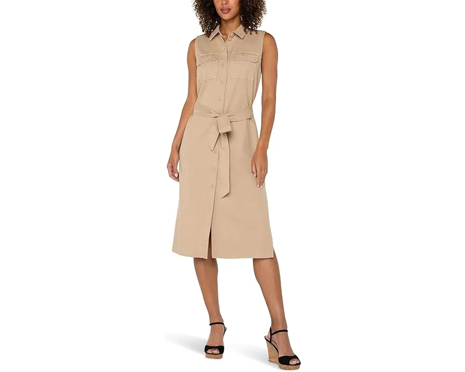 Liverpool Los Angeles Платье-рубашка без рукавов с разрезами