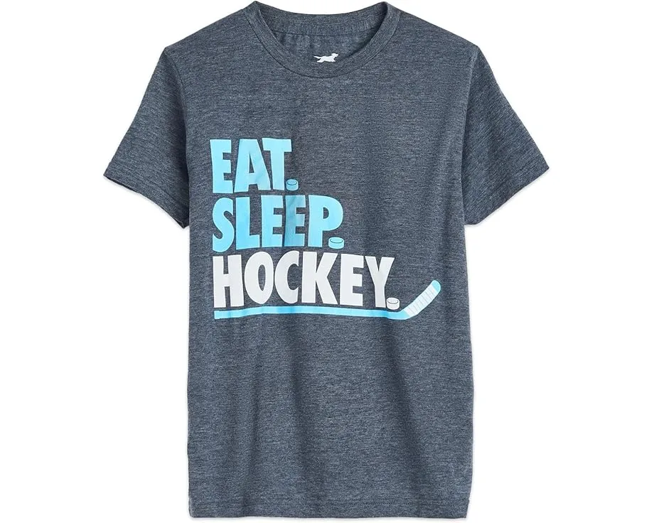 Футболка ChalkTalk SPORTS Kids Hockey CTS Problend™ с принтом Eat Sleep Hockey для малышей
