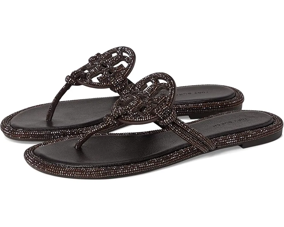 Сандалии Tory Burch Miller Knotted Pave с заклепками и стелькой из овечьей кожи