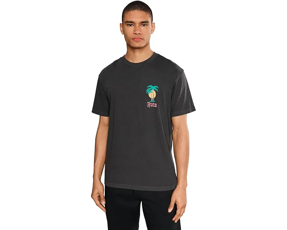 Футболка RVCA Frond Mural Short Sleeve с тропическим принтом и винтажным кроем
