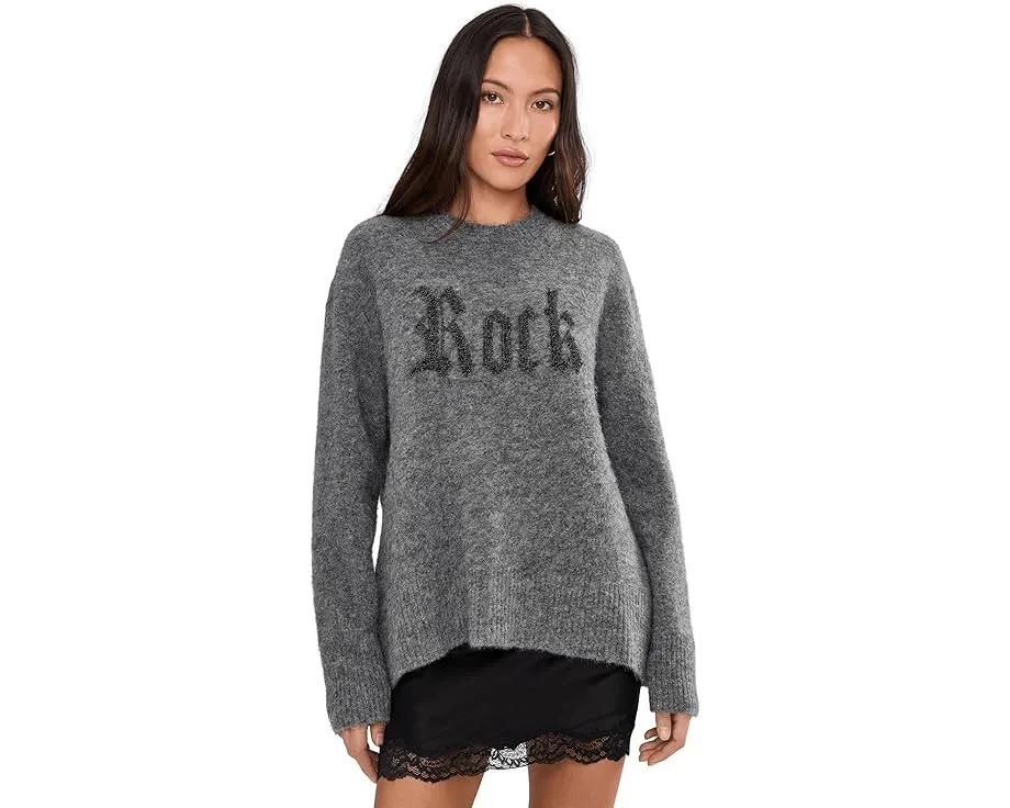 Свитер AllSaints Rock Crew с принтом из смеси шерсти