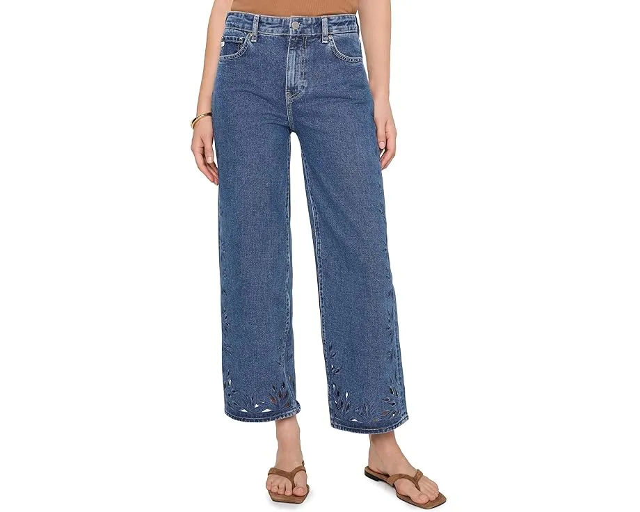 Джинсы Saige Mid-Rise Wide Leg Crop AG Jeans мальбек