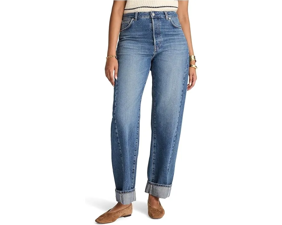 Джинсы Madewell Pieced Barrel с манжетами и широкими штанинами в цвете Mosby Wash