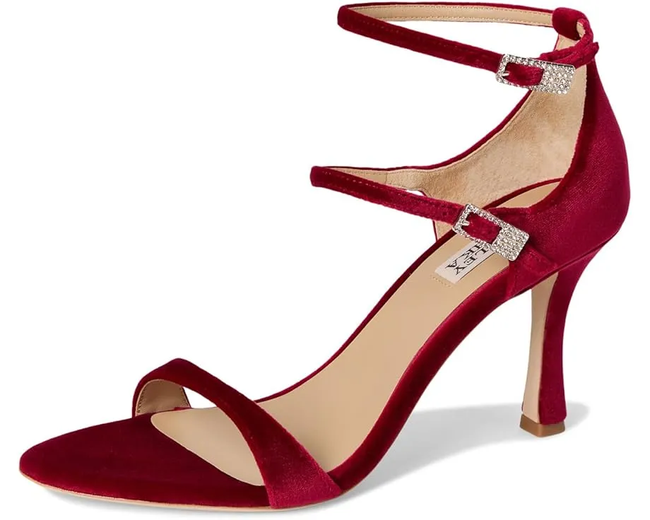 Босоножки Badgley Mischka Valencia на тонком каблуке с двойными ремешками и пряжками