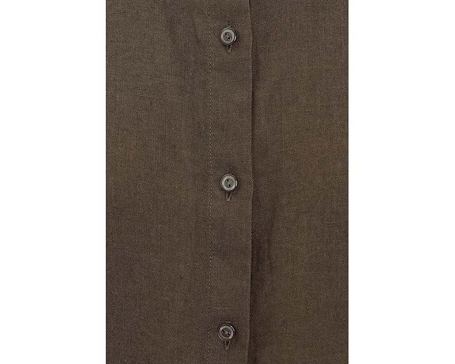 Рубашка Eileen Fisher с воротником-стойкой из органического льна