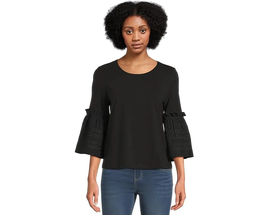 Блуза Liverpool Los Angeles с вышивкой и рукавом три четверти из вискозы