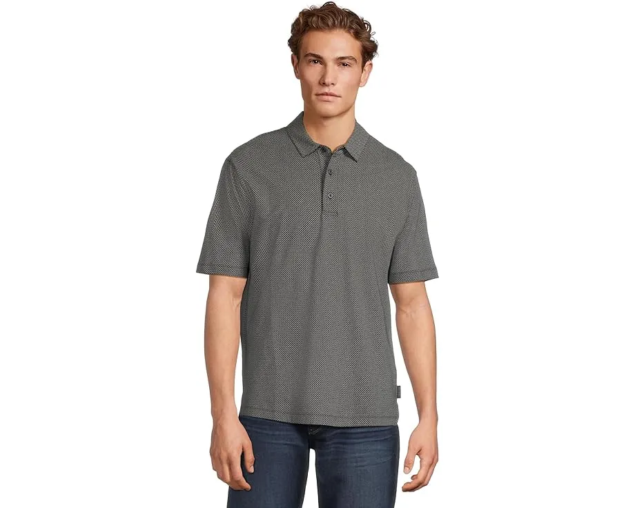 Поло Armani Exchange All Over Logo с принтом и вентиляцией по бокам