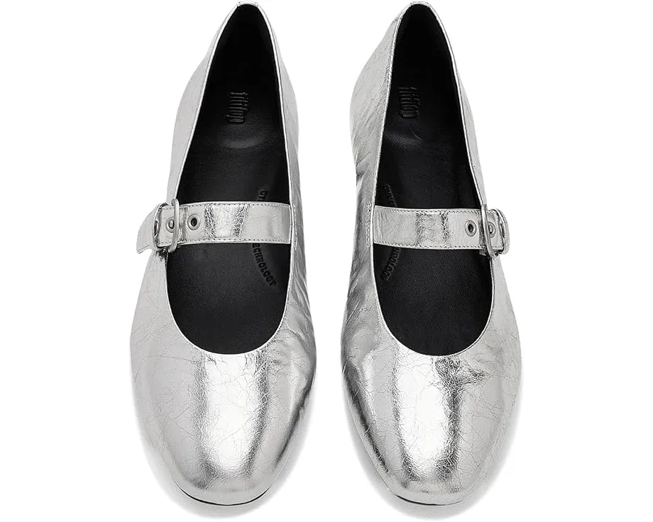 FitFlop Delicato Metallic Mary Janes на плоском ходу