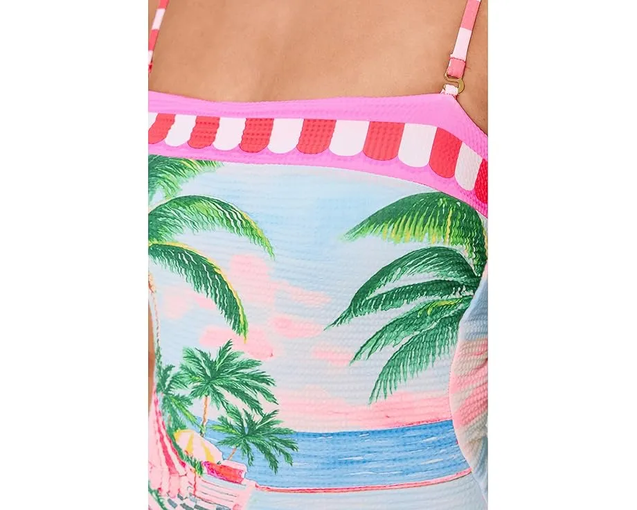 Цельный купальник BECCA Miami Beach Colette бандо с перекрестными лямками