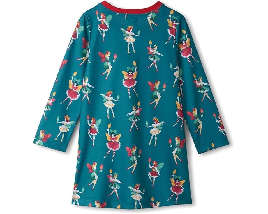 Ночная сорочка с длинным рукавом Hatley Kids для детей с бантом и сборками