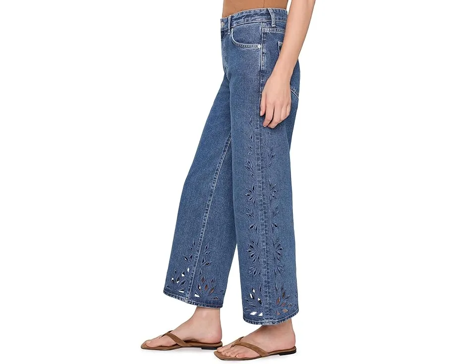 Джинсы Saige Mid-Rise Wide Leg Crop AG Jeans мальбек