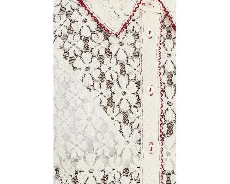 Блуза Mannie с кружевом Free People и короткими рукавами