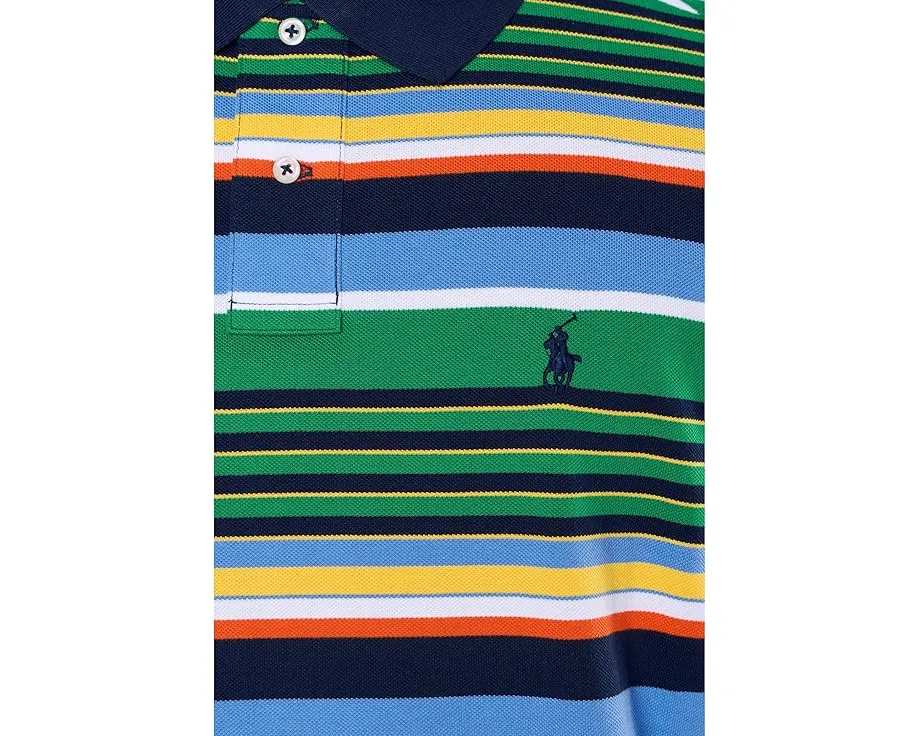 Поло Polo Ralph Lauren Classic Fit Striped Mesh из дышащего хлопка