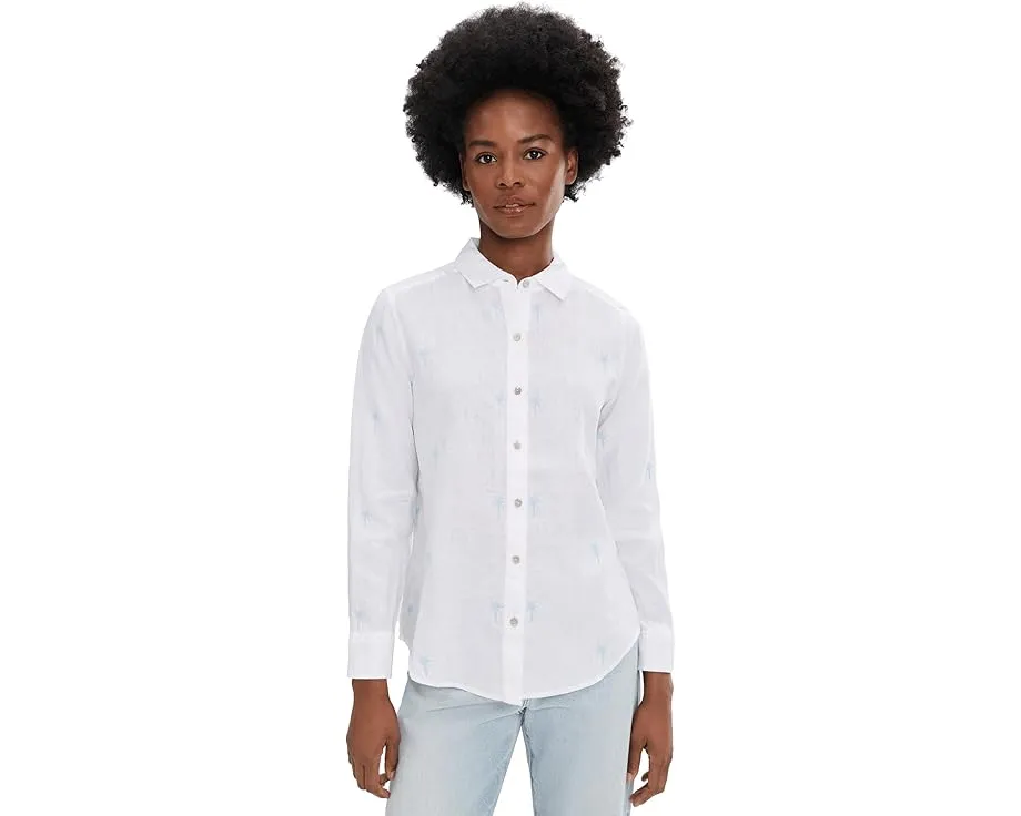 Рубашка Tommy Bahama с длинными рукавами и вышитой пальмой из льна