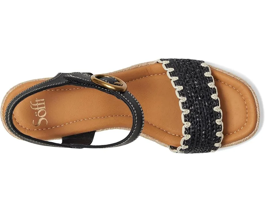 Сандалии Inez от Sofft с плетеным клином и застежкой на пряжку