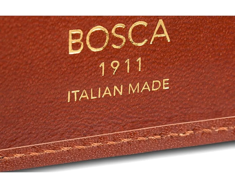 Маленький кожаный кошелек Bosca Hard Smoked с эффектом обжига и шестью отделениями