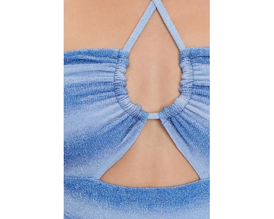 Цельный купальник Phoenix с полосатым принтом и вырезом-холтер