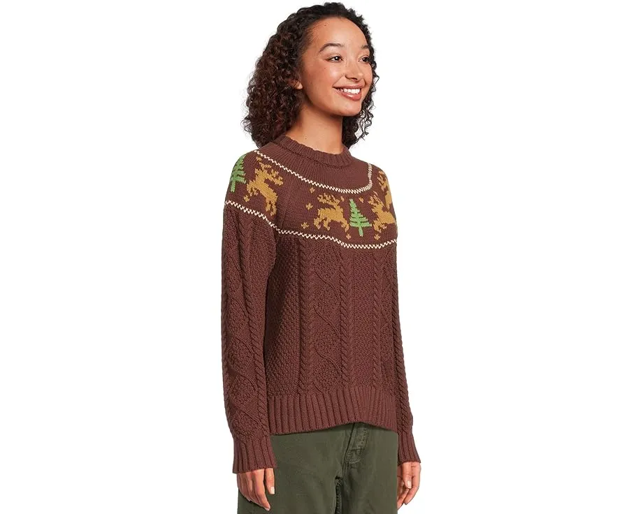 Свитер L.L.Bean Signature Cotton Fisherman с аранами и круглой горловиной