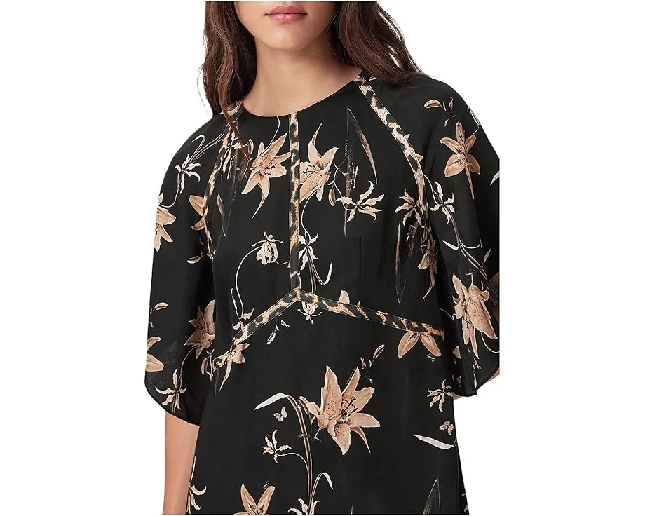 Платье AllSaints Xena с принтом и короткими рукавами