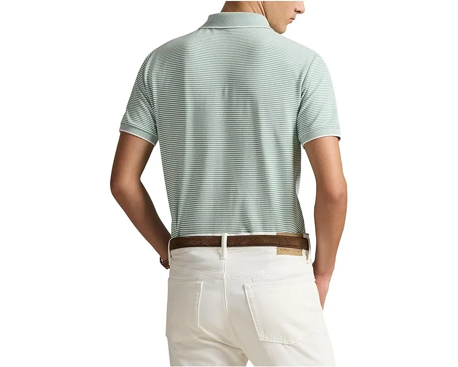 Поло Polo Ralph Lauren в полоску из стретч-сетки с зауженным кроем Custom Slim