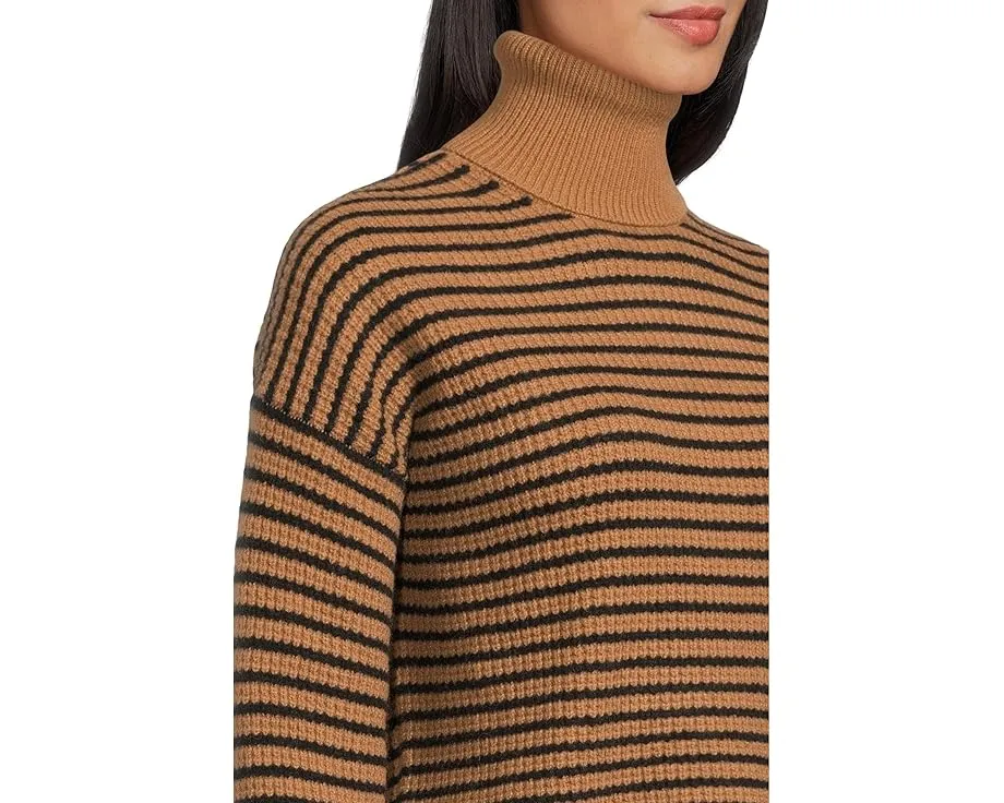 Свитер Madewell Pine Stripe Wool Waffle Stripe с воротником-водолазкой и рельефным узором