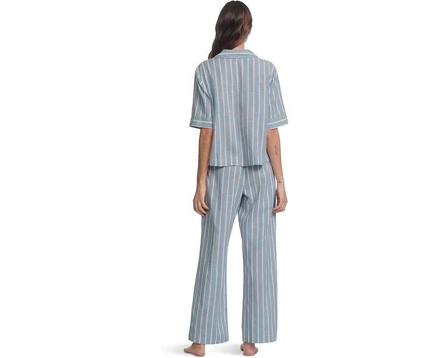 Пижамный комплект Eberjey Nautico с короткими рукавами и брюками свободного кроя
