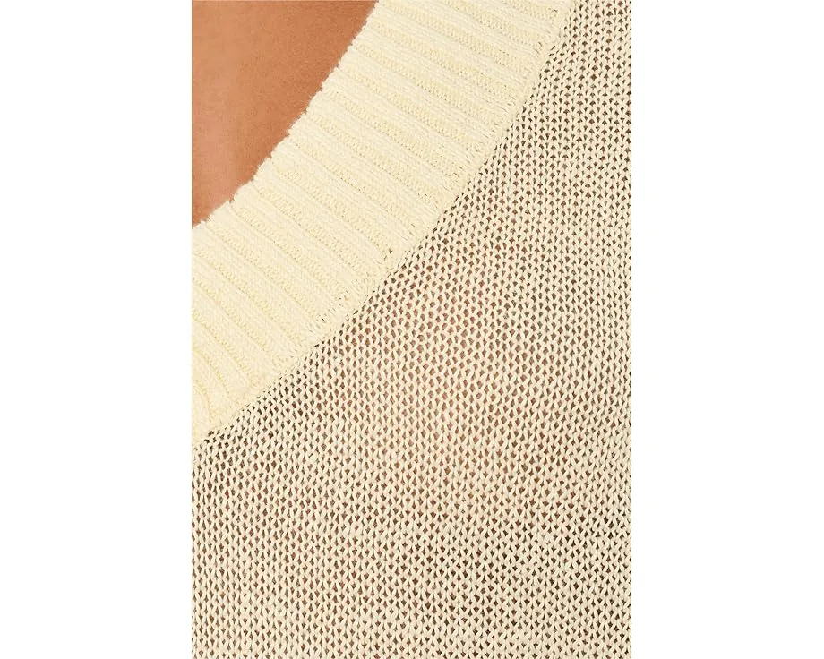 Льняной пуловер Arline с V-образным вырезом Madewell цвет Sheer Pineapple