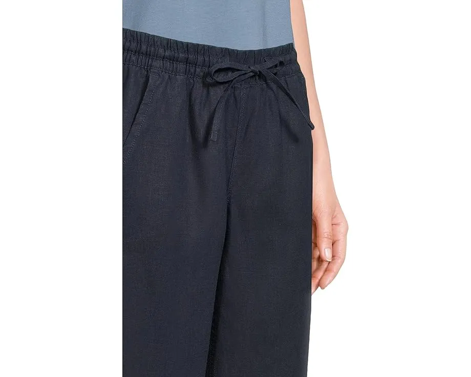 Полосковые брюки L.L.Bean Premium Linen Breezy с поясом на резинке и прямым кроем