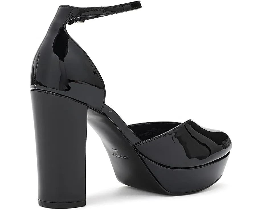 Лодочки Nine West Keela с блочным каблуком глянцевые лакированные черные
