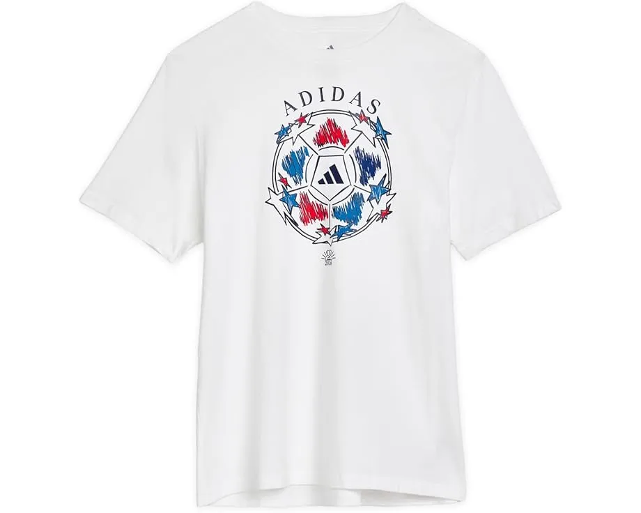 Футболка adidas Kids Usa Soccer с рисунком футбольного мяча из хлопкового джерси