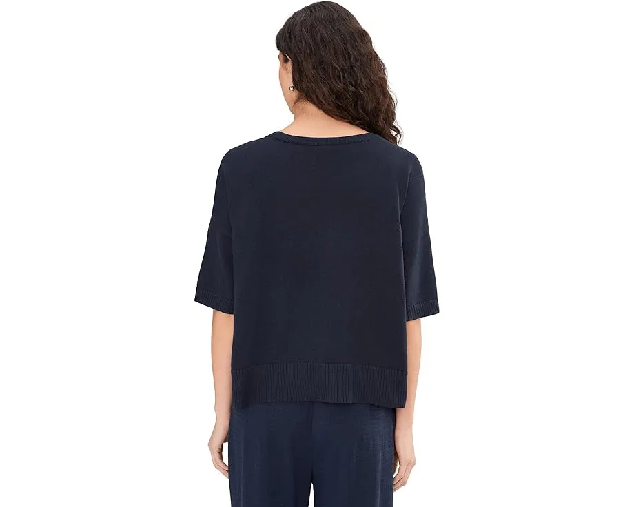 Свитер Eileen Fisher с круглым вырезом и рукавом три четверти из перуанского хлопка