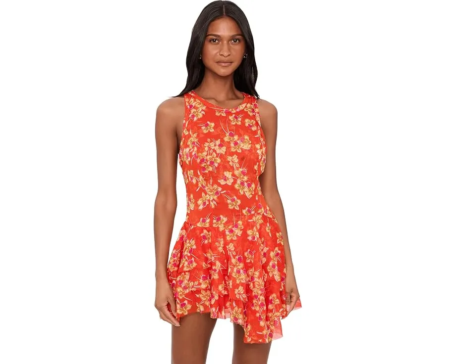 Мини-платье Free People Raven с принтом и рюшами