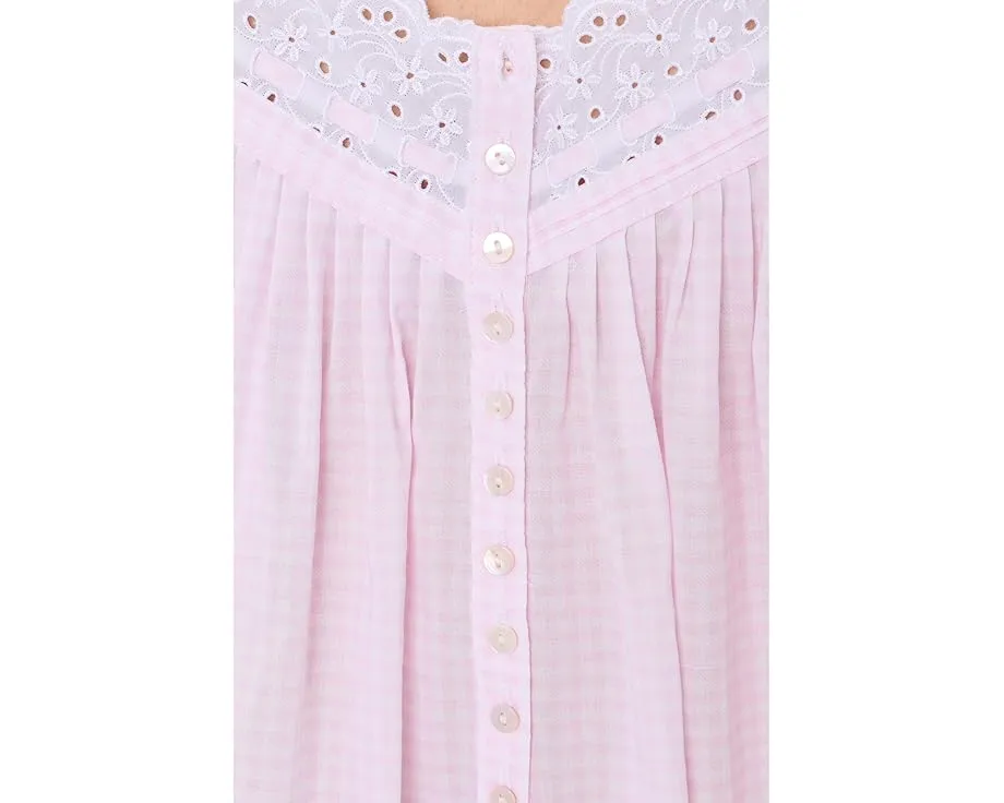 Ночное платье Eileen West из батиста в горошек с короткими рукавами