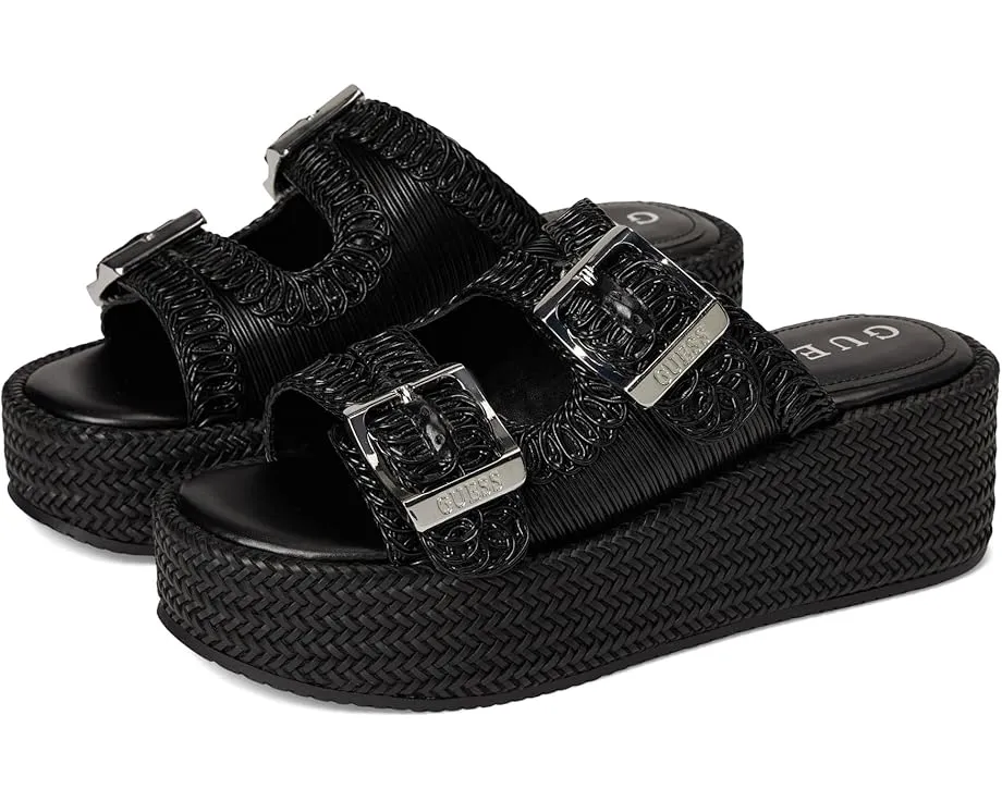 Сандалии GUESS Binks на платформе с плетеными деталями и крупной пряжкой