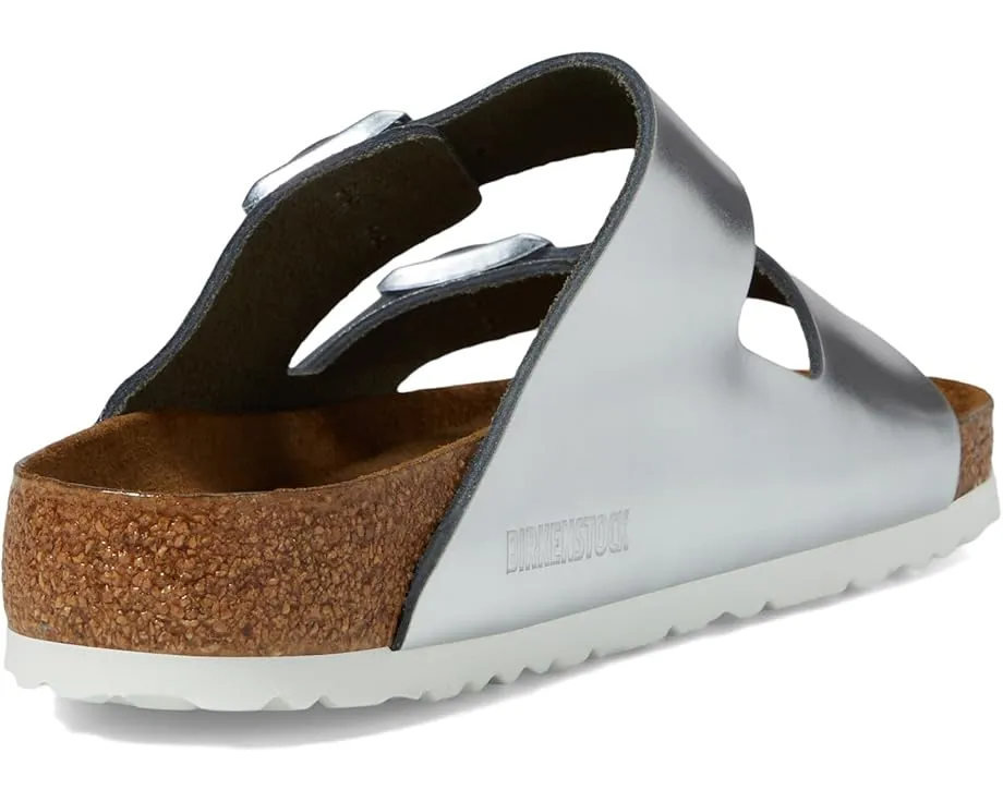 Сандалии Birkenstock Arizona Soft Footbed из металлизированной кожи с пробковой стелькой