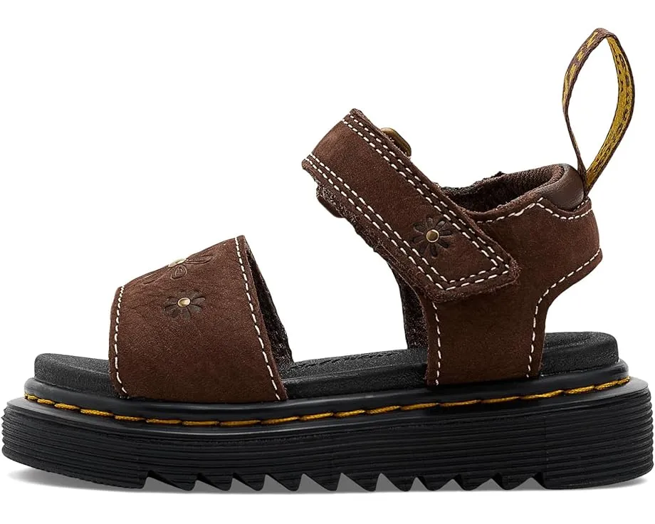 Сандалии Dr. Martens Marlowe Flower T для малышей с тиснением и пряжками