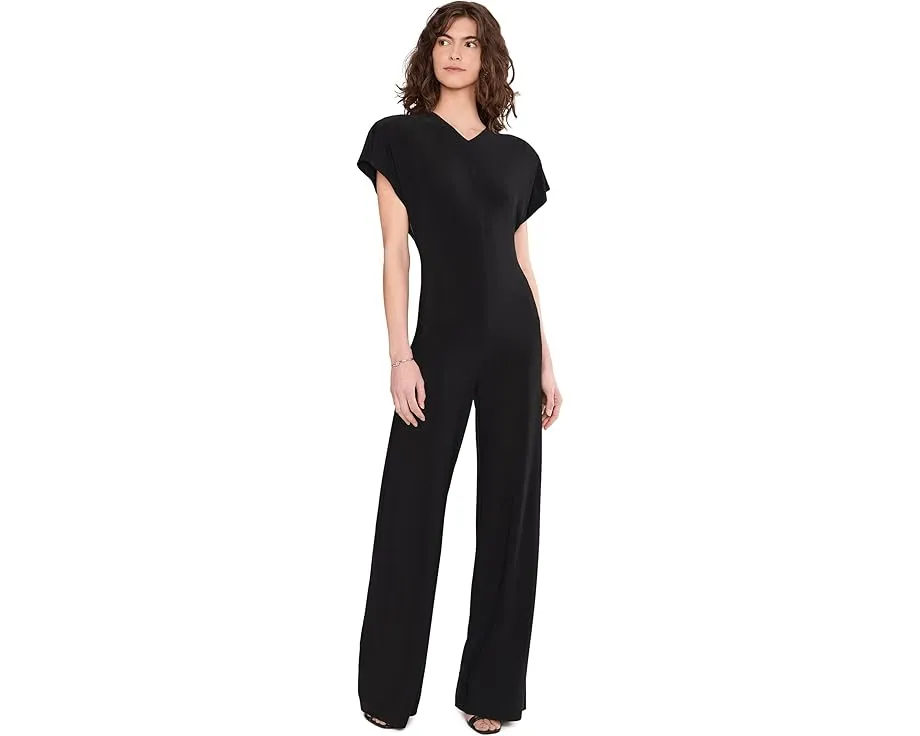 Комбинезон Norma Kamali Cap Sleeve с подплечниками и прямыми штанинами