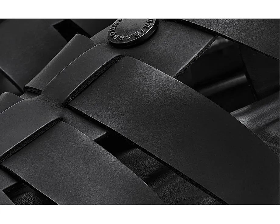 Закрытые сандалии Hindburn из кожи с регулируемой пряжкой и стелькой в клетку