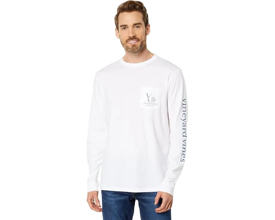 Vineyard Vines Футболка Chair Lift с длинным рукавом и накладным карманом