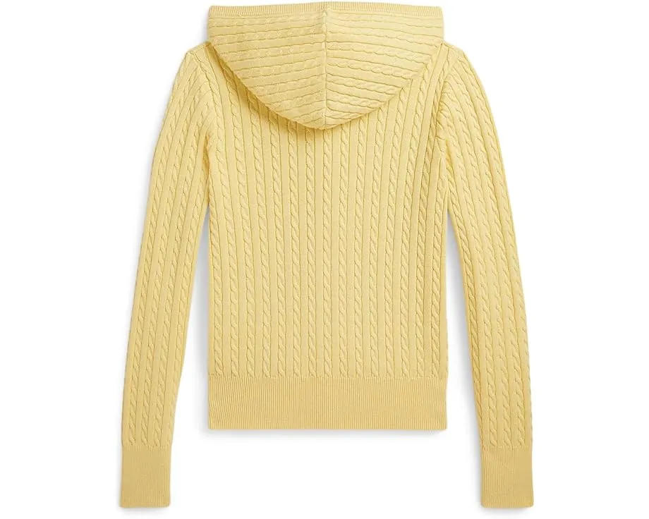 Хлопковый худи на молнии с мелкой резинкой Polo Ralph Lauren Kids для детей постарше