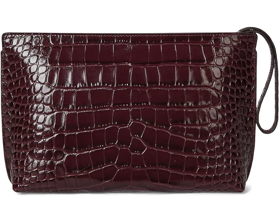 Большая сумка кошелек Lauren Ralph Lauren из кожи с крокодиловым тиснением и логотипом LRL